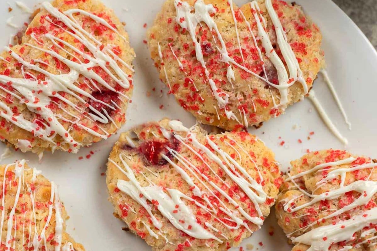 Heart Shaped Strawberry Scones
