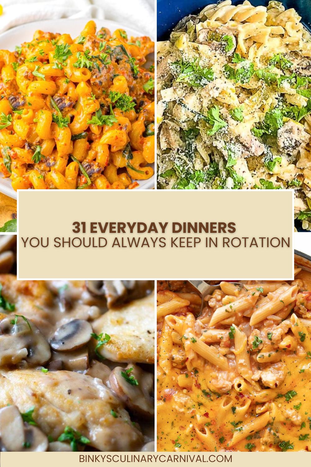 Easy Spring Dinner Rotation Menu 31 Everyday Dinners You Should Always Keep in Rotation - Binky's ...