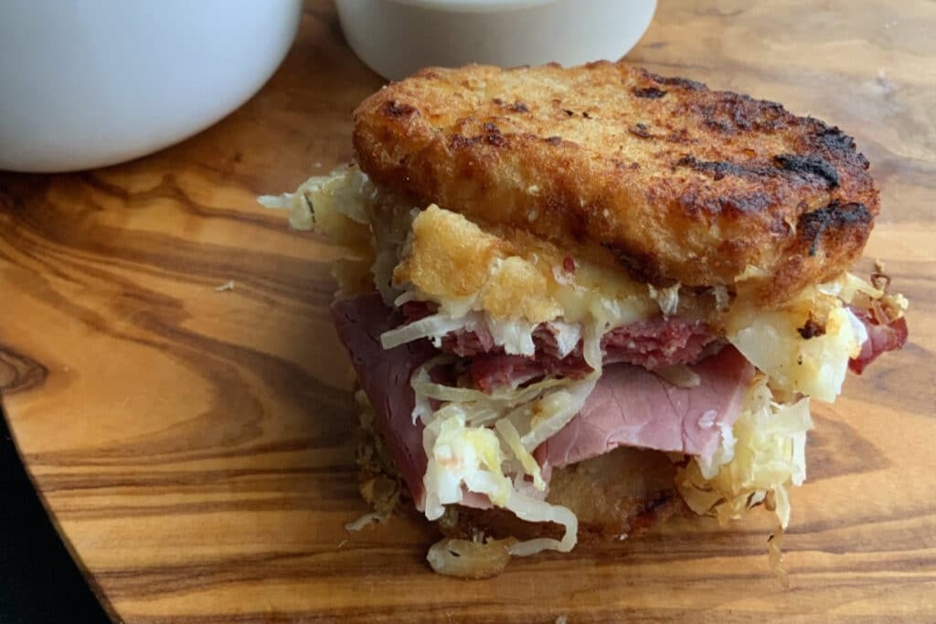 Slow Cooker Latke Reuben Casserole
