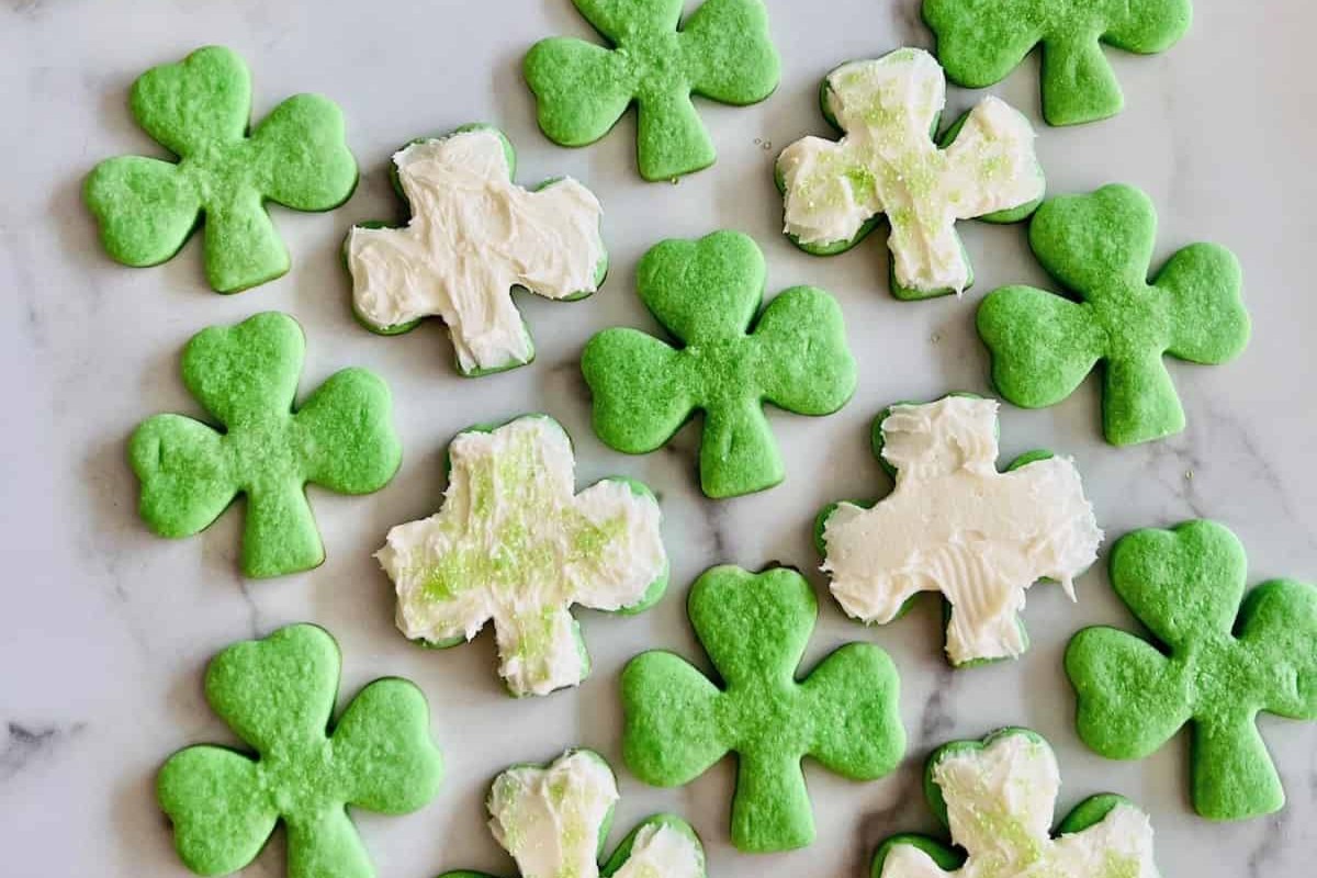 Green Shamrock Sugar Cookies