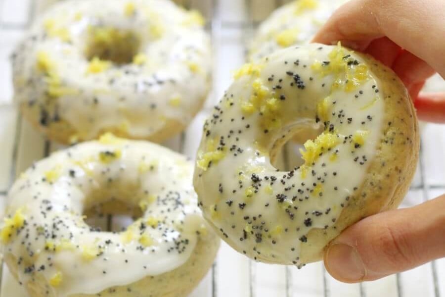 Baked Gluten-Free Lemon Poppy Seed Doughnuts (Vegan, Allergy-Free)

