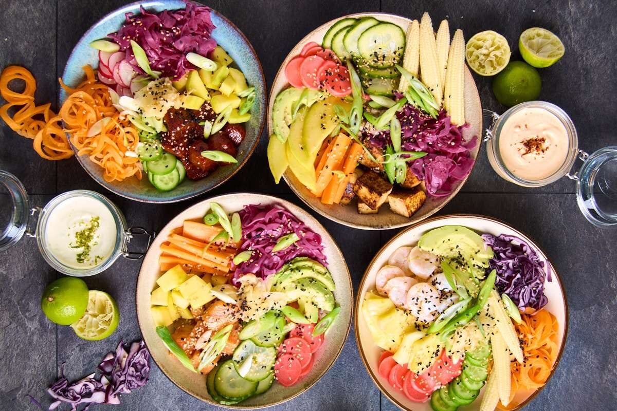 Poke Sushi Bowls 4 Ways
