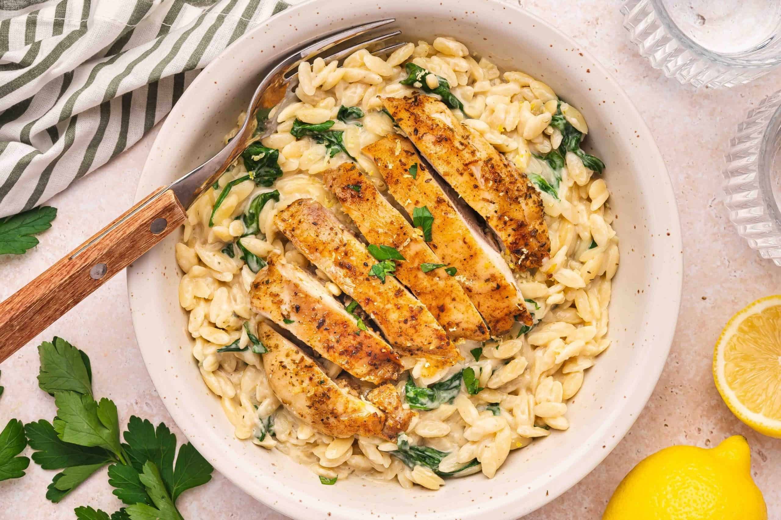 Easy Baked Chicken Orzo (A One-Pan Dinner Recipe)
