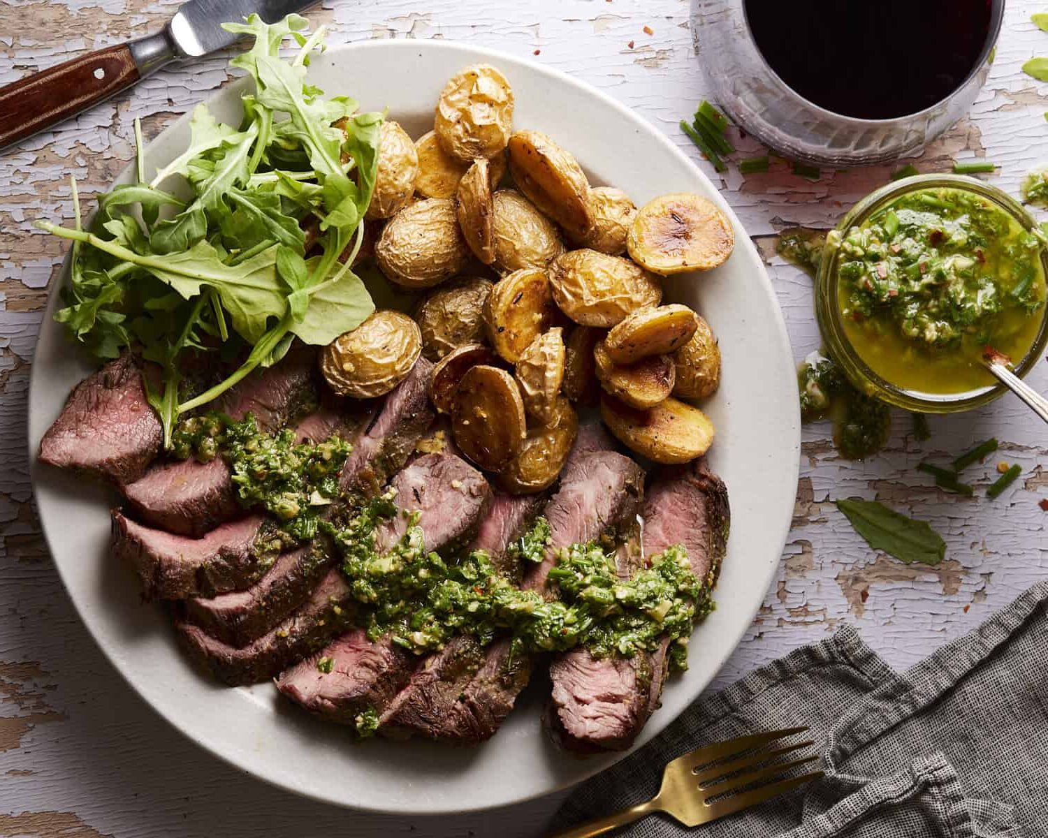 Easy Arugula Chimichurri Recipe (Great on Steak, Chicken, and Veggies!)