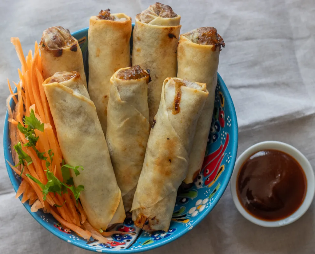 Crispy Air Fryer Duck Spring Rolls
