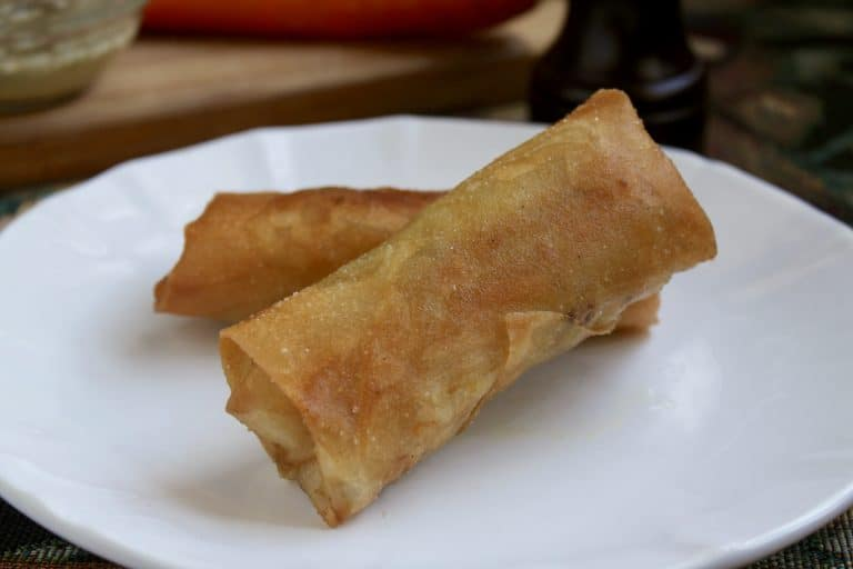 Filipino Lumpia with a Garlic and Black Pepper Vinegar Sauce
