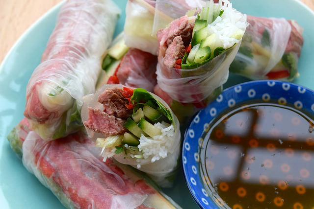 Recipe: Vietnamese Steak Salad Summer Rolls
