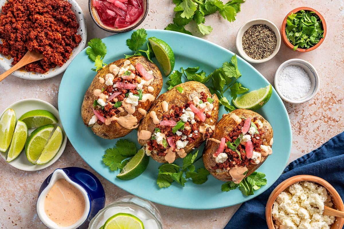 Loaded Chorizo Baked Potato
