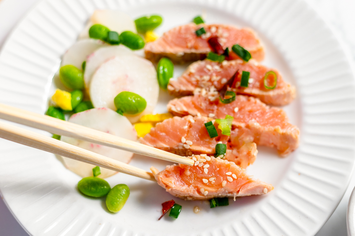 Easy Japanese Salmon Tataki With Homemade Ponzu Sauce
