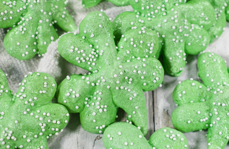 Meringue Shamrock Cookies
