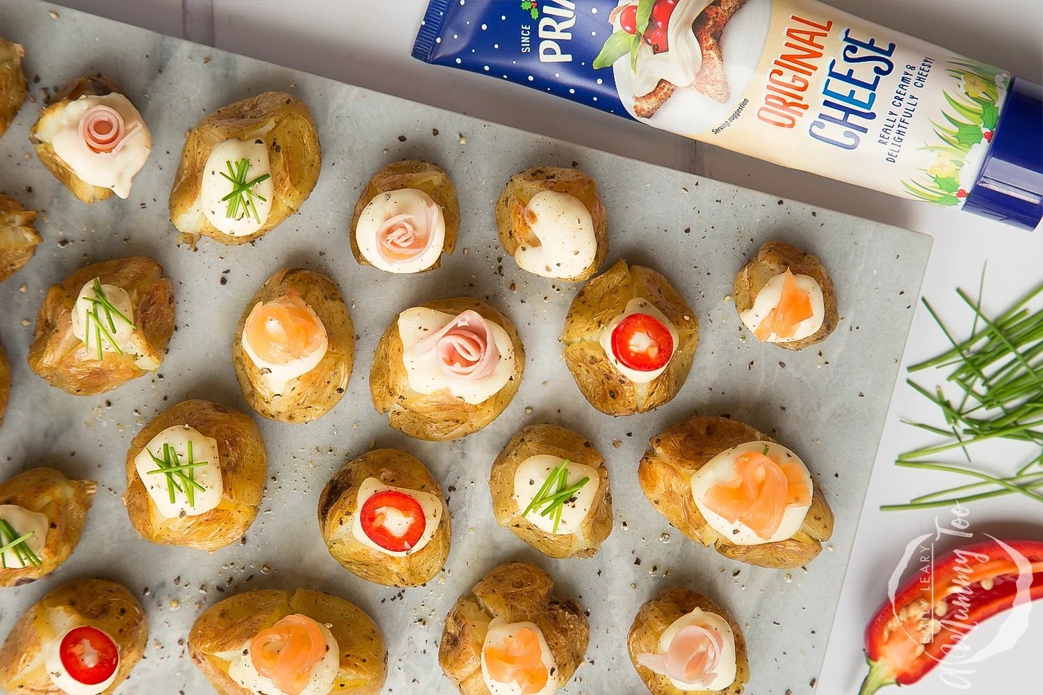 Stuffed mini baked potatoes
