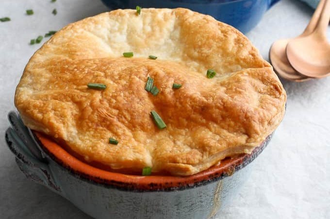 Seafood Pot Pie with Puff Pastry
