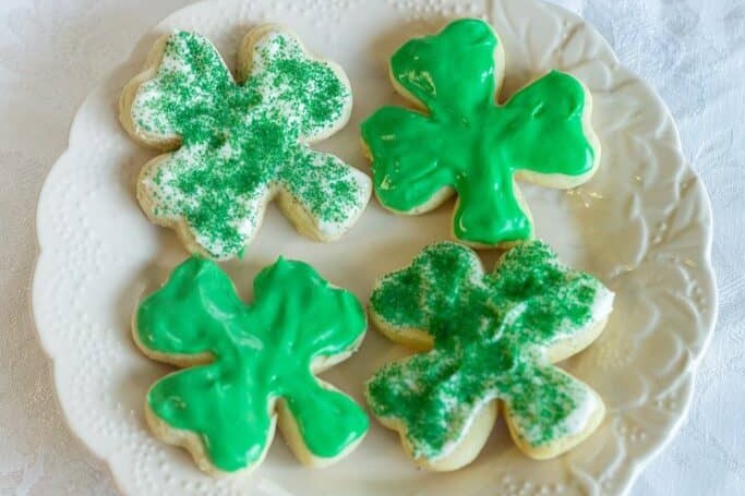 Homemade St. Patrick’s Day Sour Cream Sugar Cookies with Cream Cheese Frosting