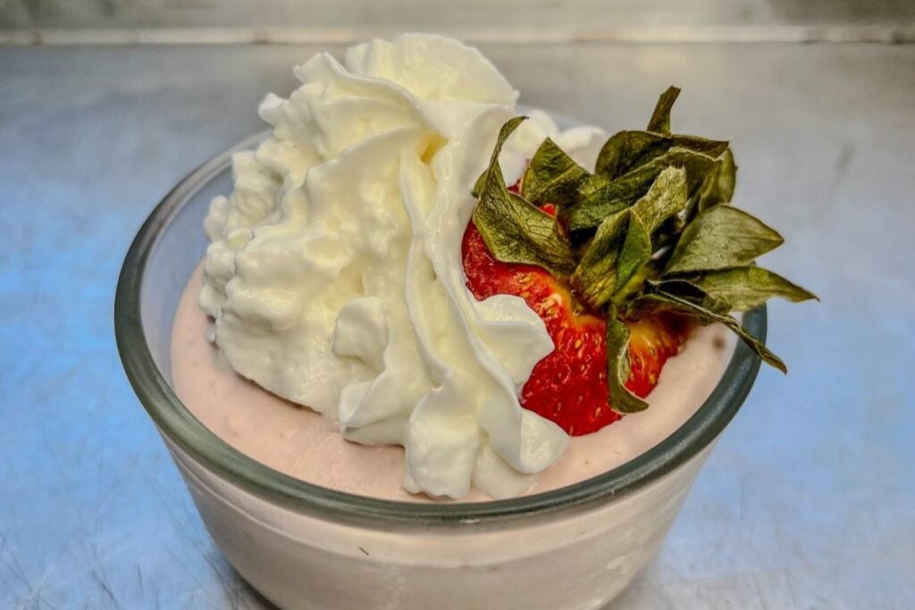 A close up shot of Strawberry Mousse