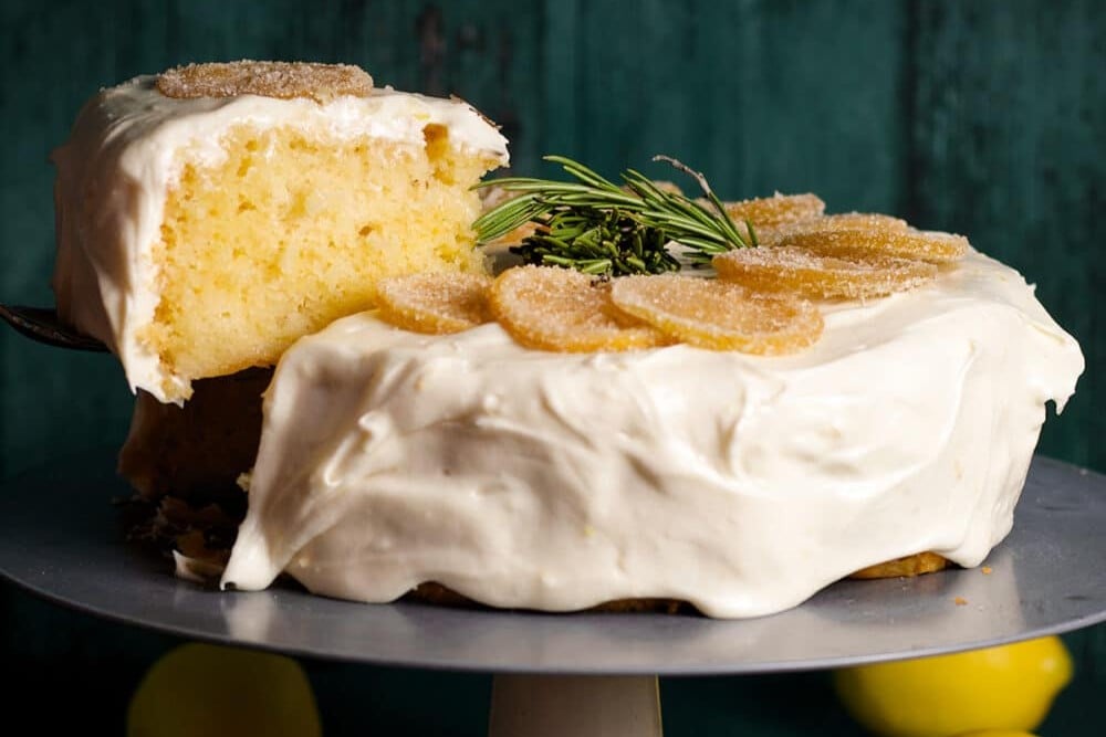Elderflower Lemon Cake with Lemon Cream Cheese Frosting
