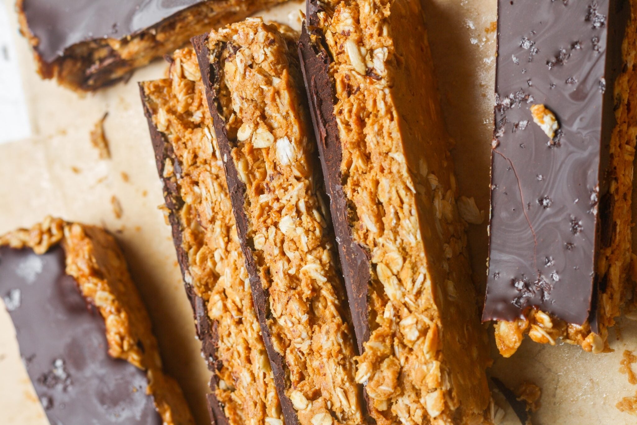 Lined Peanut Butter Protein Bars.