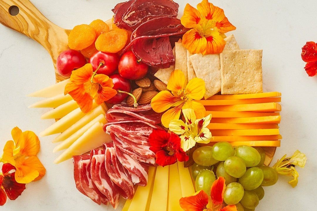 Wisconsin Cheese Colorful Floral Cheese Board
