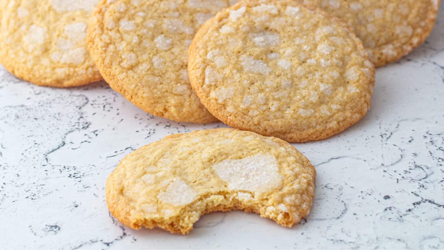 Vintage Angel Cookies displayed with one bitten.