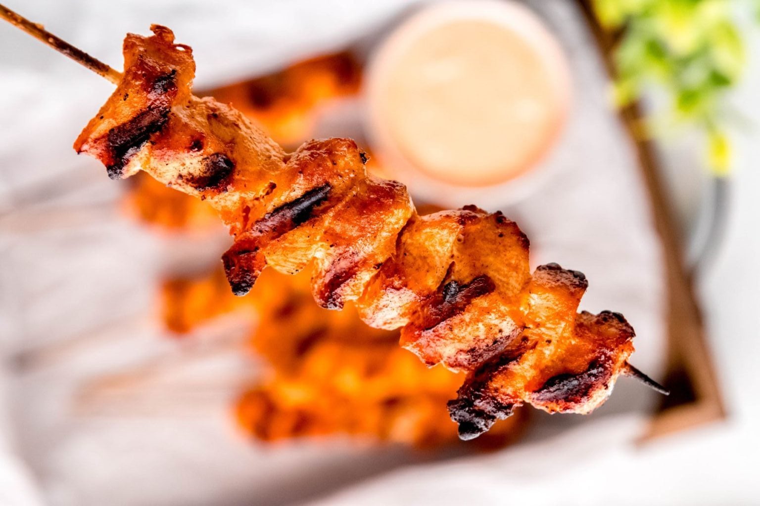 Grilled Bang Bang Chicken Skewers
