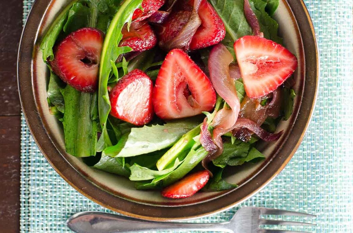 Dandelion Greens Salad with Balsamic
