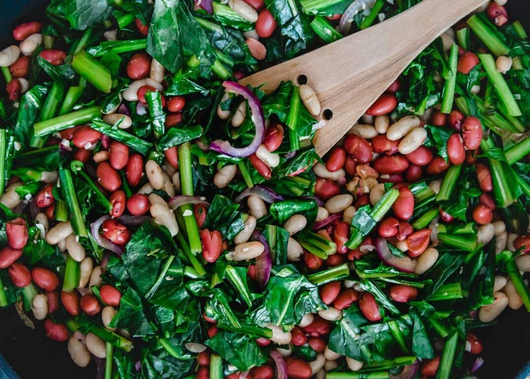 Dandelion Greens + Beans Skillet
