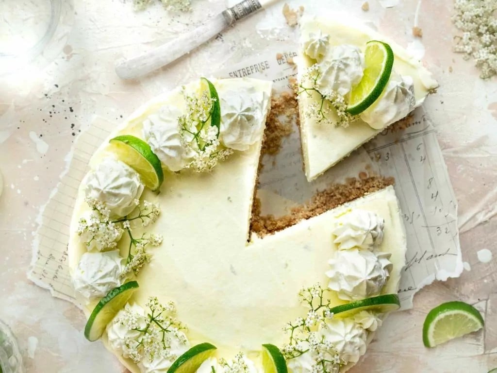 No-Bake Elderflower Cheesecake with Lime
