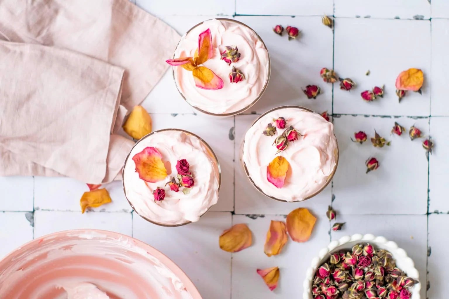 Rosewater Vegan Tiramisu Cups | No Bake
