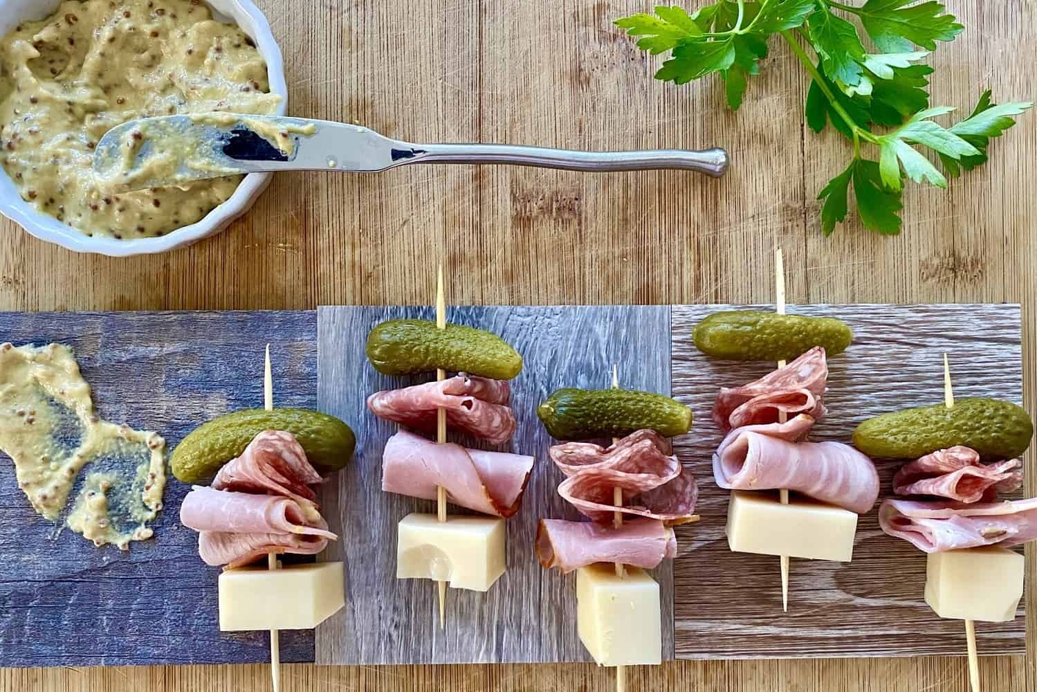 Cuban Sandwich Appetizer Skewers
