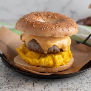Sausage and Egg Breakfast Begel Sandwich