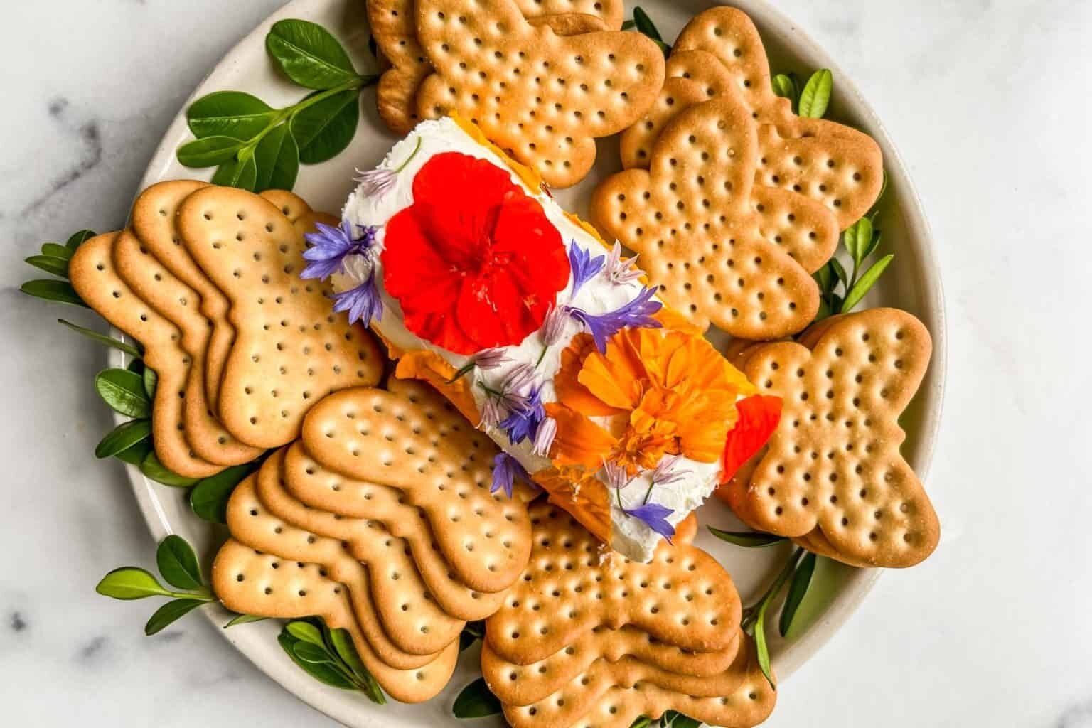 Edible Flower Cheese Log
