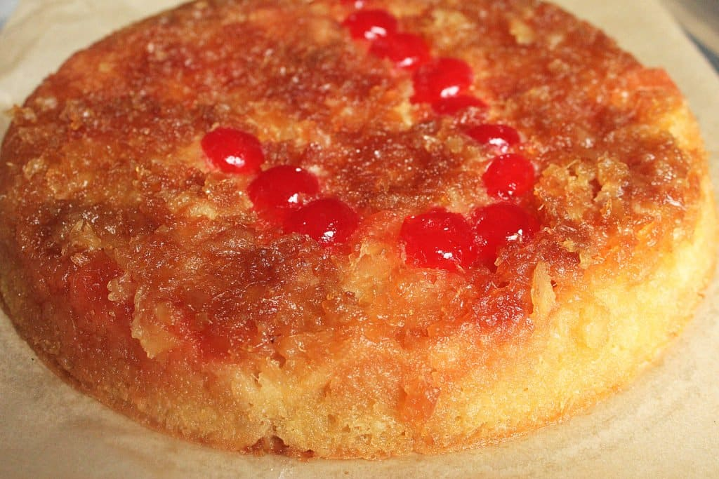 Pineapple Upside Down Cake in Cast Iron Skillet
