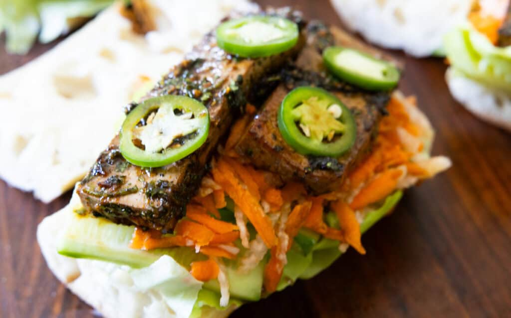 Vegan Banh Mi Sandwich w/ Marinated Tofu & Pickled Vegetables
