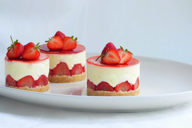 Strawberry and elderflower fraisiers