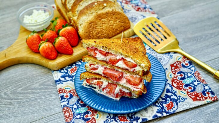 Gourmet Grilled Cheese With Goat Cheese and Strawberries (Easy Air Fryer Sandwich)
