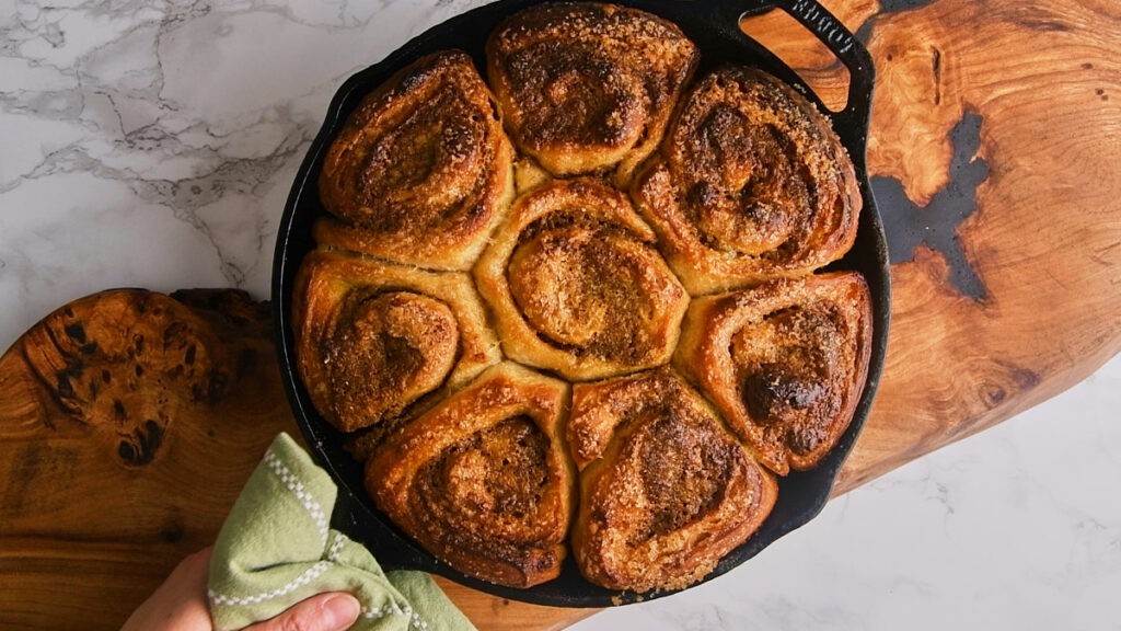 Sourdough Croissant Cinnamon Rolls with Pistachio Cream
