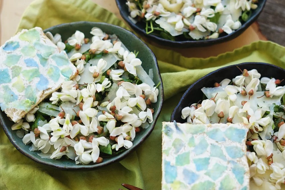 Black Locust Salad with Sea Glass Toast: Beauty and Pleasure are Worthwhile Pursuits
