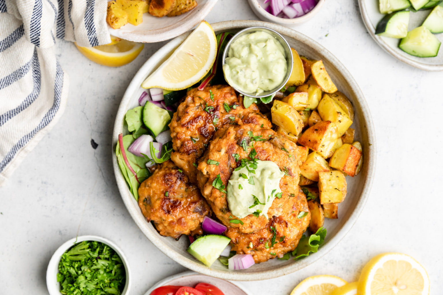Southwest Keto Salmon Patties with Avocado Aioli
