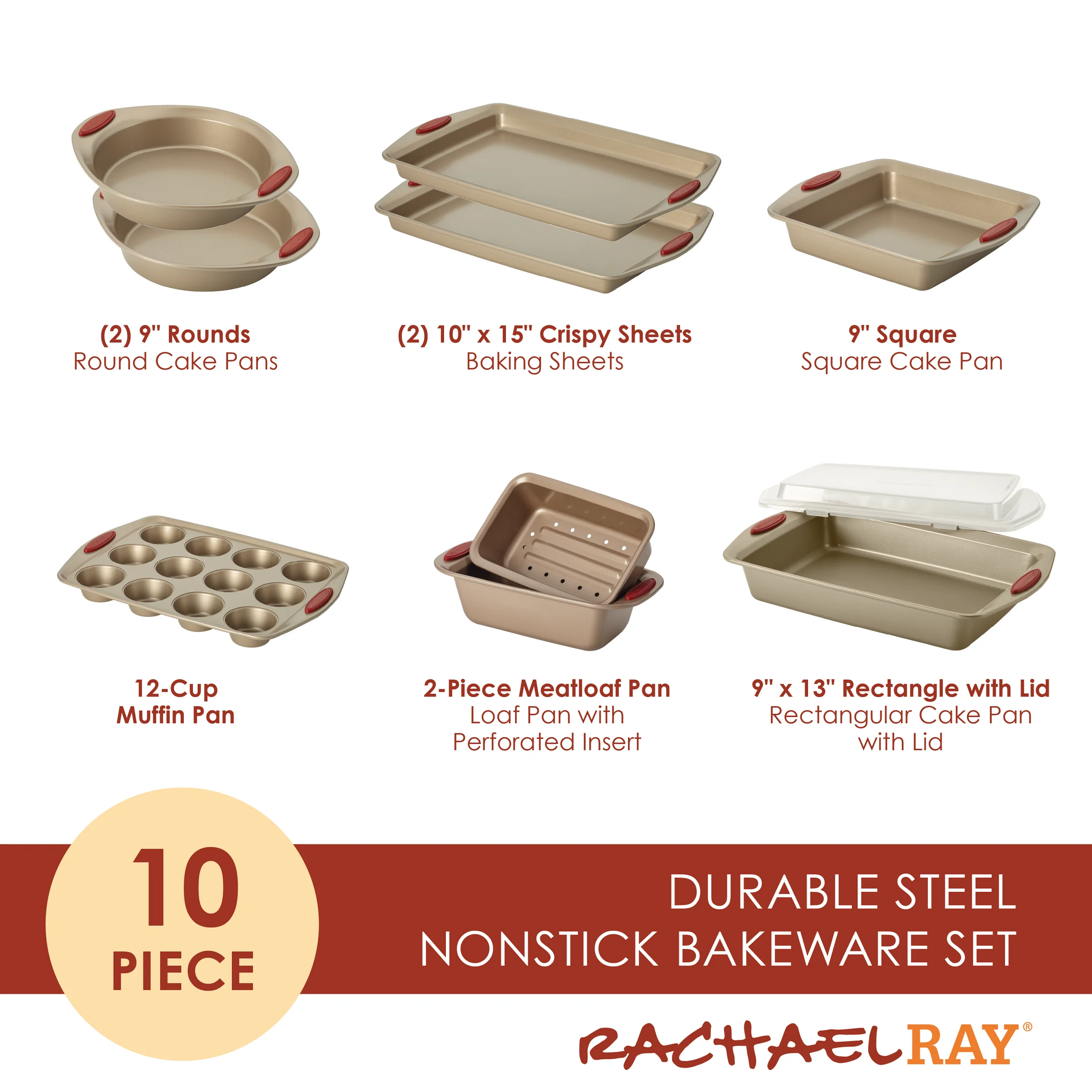 Product image of 10-Piece Nonstick Bakeware Set