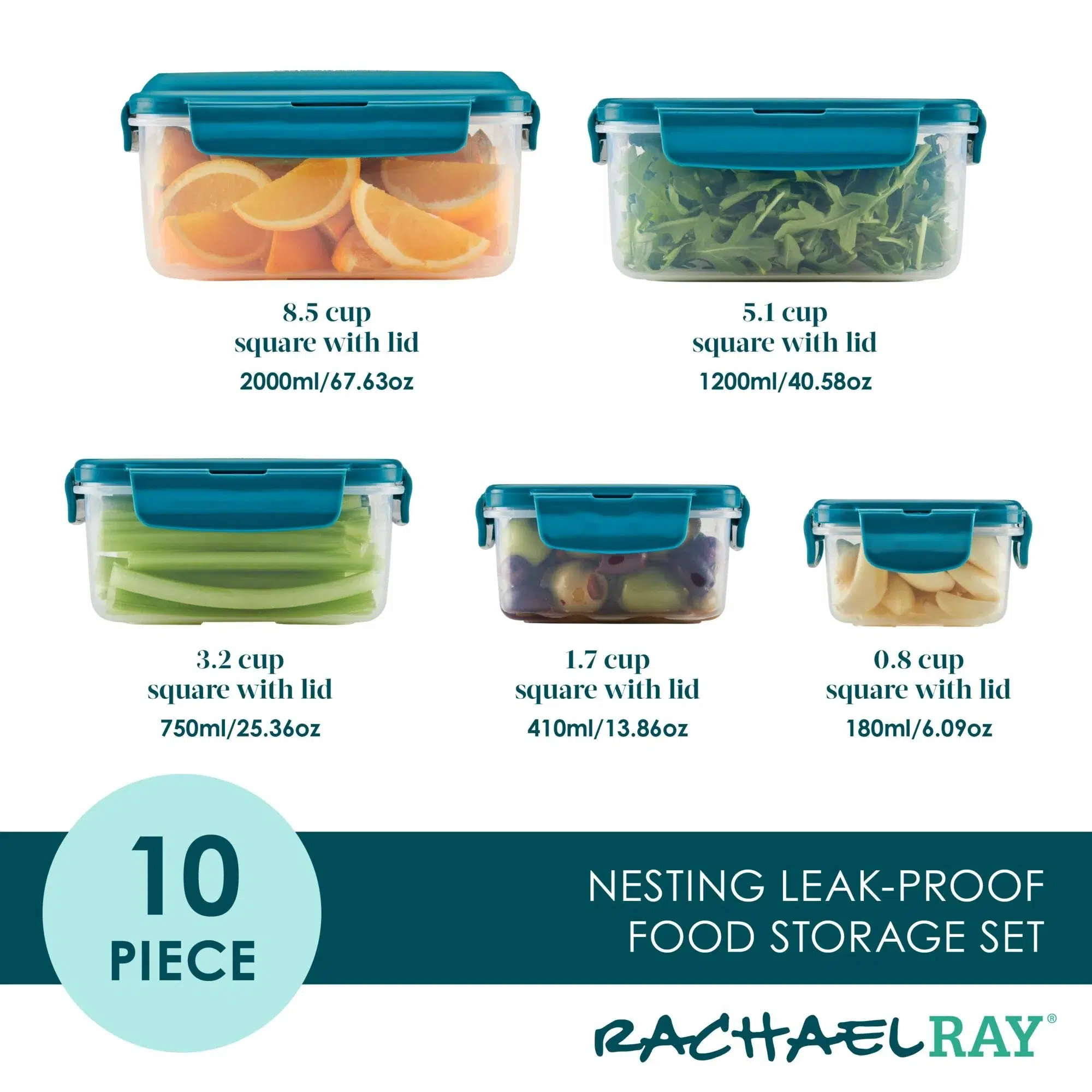 Product image of 10-Piece Square Nestable Food Storage Containers_3