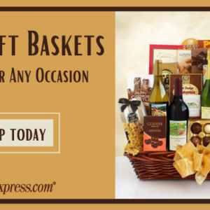 Wine gift baskets product image.