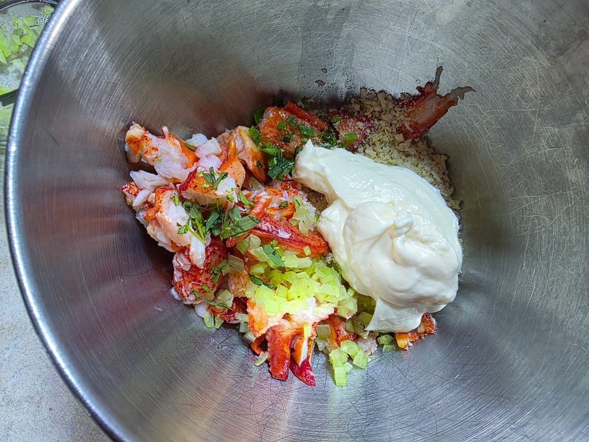 All ingredients in a mixing bowl.
