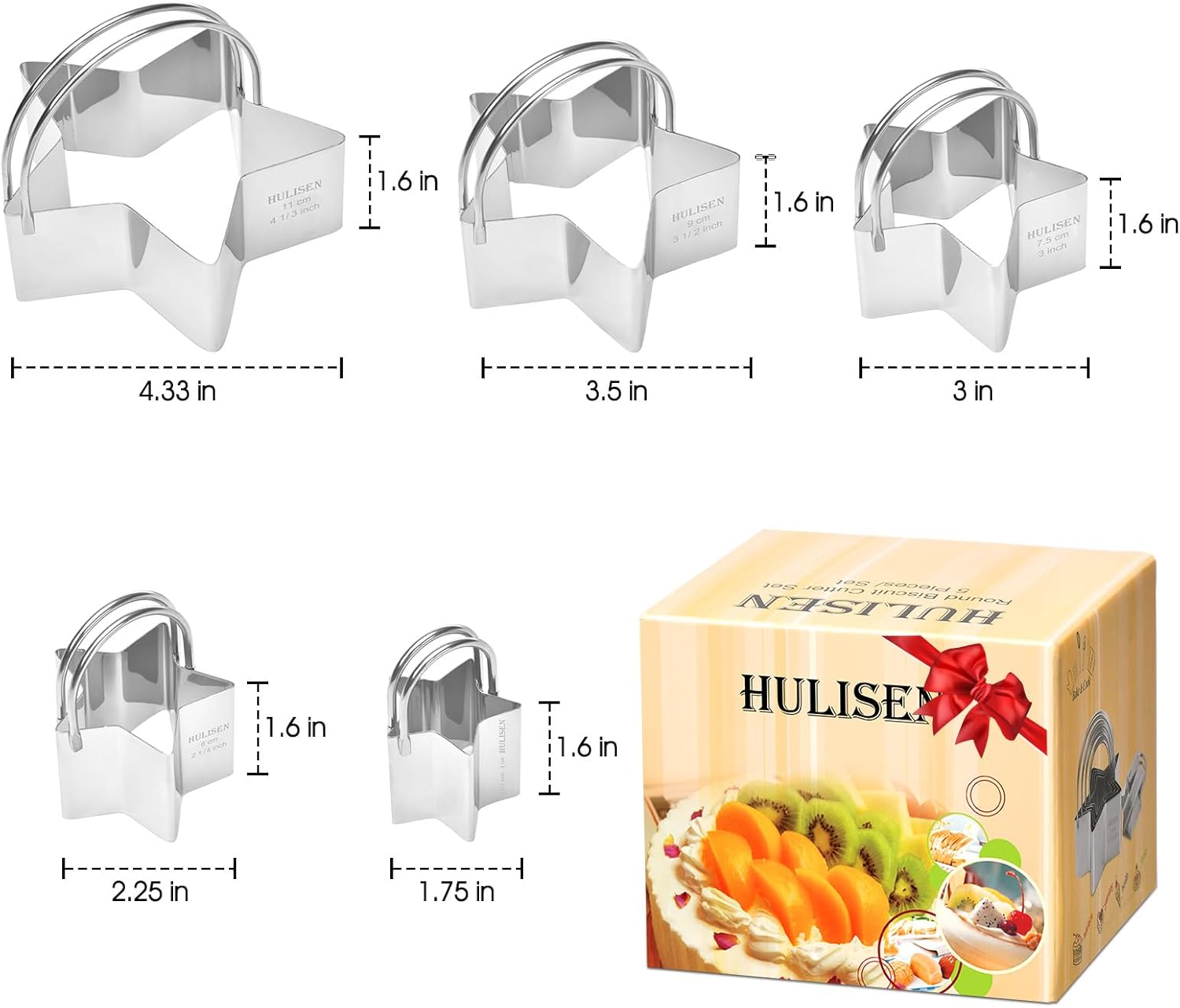 Product image of HULISEN Star Cookie Cutter Set2