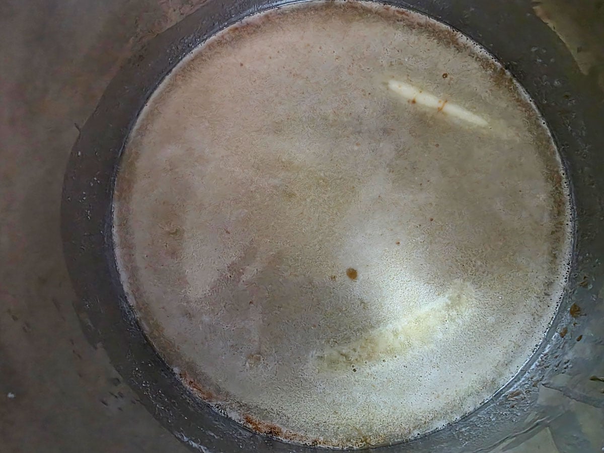 Ingredients melted in the pot.