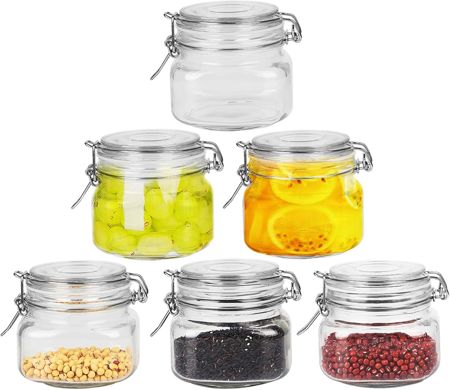 product image of 16 oz 6 Pack Airtight Glass Canisters