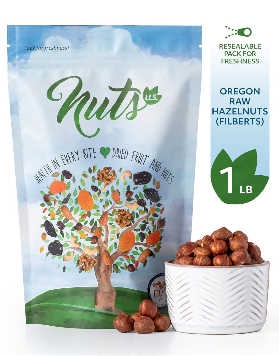 product image of Oregon Hazelnuts (Filberts) Raw and Unsalted