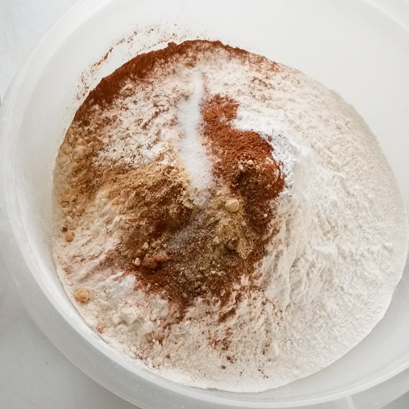 Dry ingredients in a bowl.