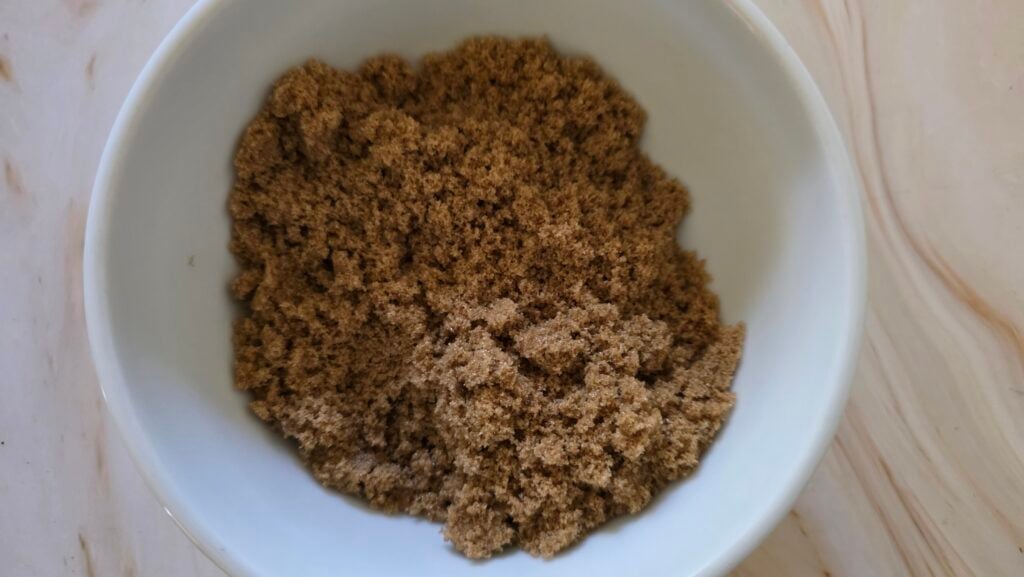Brown sugar broken up.